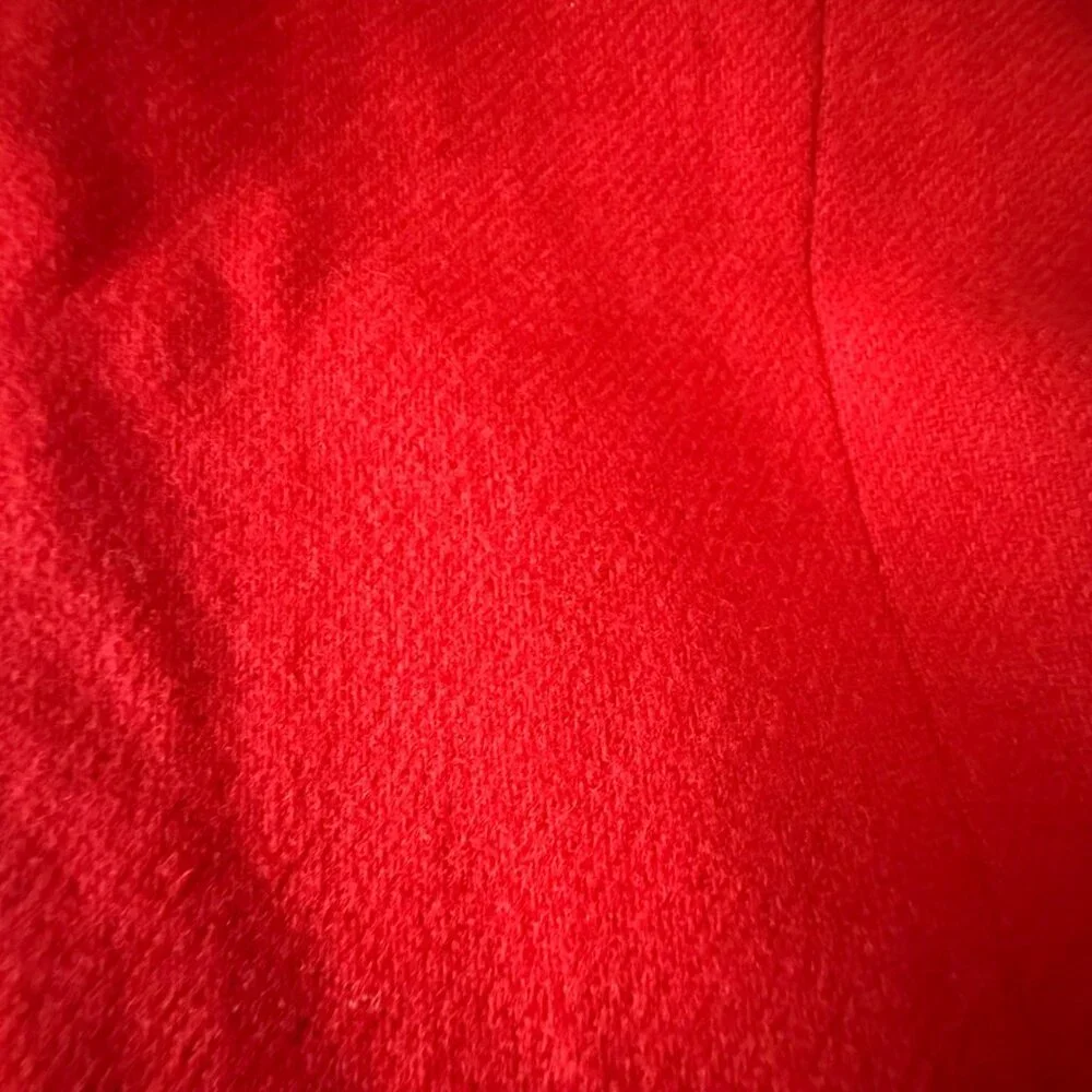 Vintage Red Wool Blend Blazer By Chimney Ridge With Button Closure & Pockets Wom - Picture 6 of 10